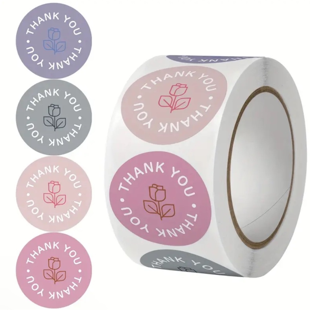 500 PC Thank You Stickers Roll